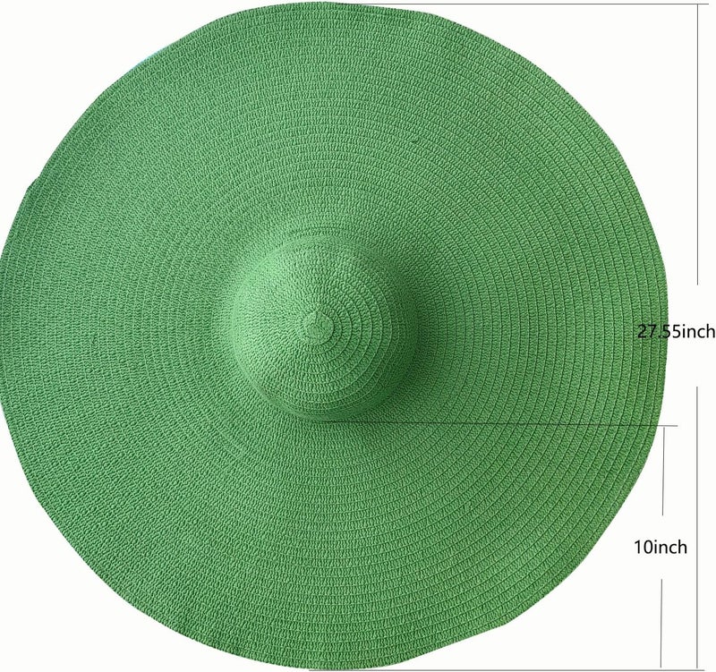 Tinkeep Oversized Beach Straw Hats for Women Extra Large Wide Brim Beach Hat Foldable Roll up Floppy Sun Hat - Image 2